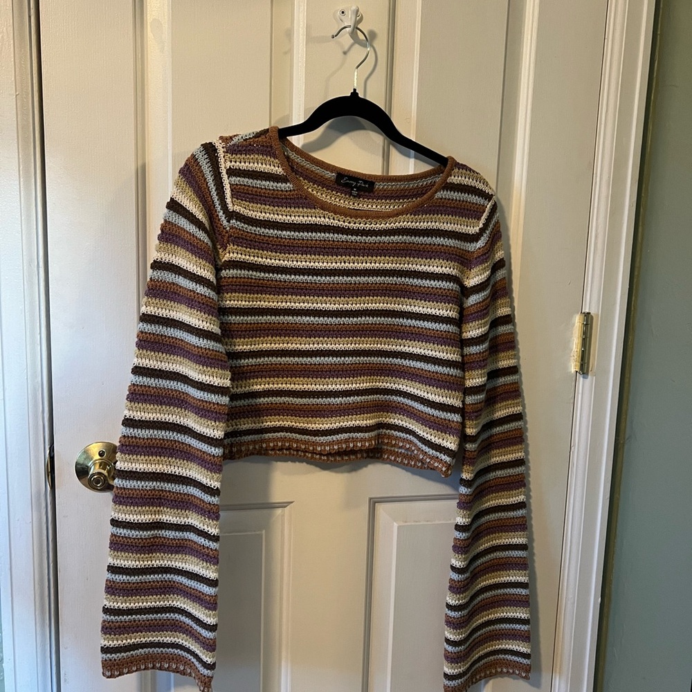 Striped Crochet Matching Set w/ mini skirt